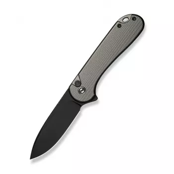 CIVIVI C18062PD-1 Nitro-V Drop Point Flipper Peilis, Juodas Aliuminio Rankena, Juodas Stonewash Ašmenys