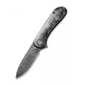 CIVIVI Elementum Damascus Resin Carbon Fiber sulankstomas peilis