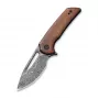 CIVIVI Odium Damascus sulankstomas peilis, 2,65 colio Damascus ašmenys, juoda G10 rankena