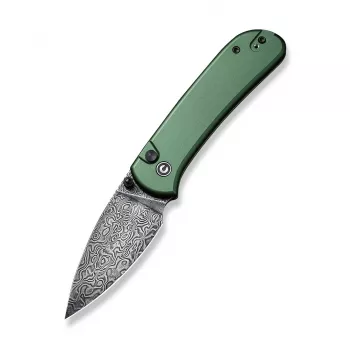 CIVIVI Qubit Damascus Aluminum Green Folding Peilis
