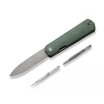 CIVIVI Sendy sulankstomas peilis, Micarta žalia, Drop Point, Sandvik 14C28N