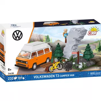 COBI Volkswagen T3 Camper Van 1:25 Die-Cast Model - Raudona