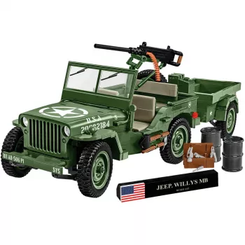 COBI Willys MB & Trailer Executive Edition Statybiniai Kaladėlių Rinkinys (400 Detalių)