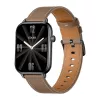 COLMI C28 Smartwatch – Juodas korpusas + Ruda odinė juosta