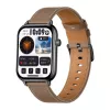 COLMI C28 Smartwatch – Juodas korpusas + Ruda odinė juosta