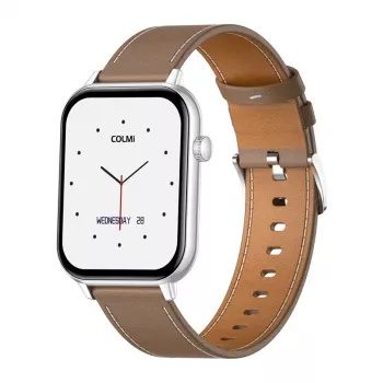 COLMI C28 Smartwatch – sidabrinis + rudos odos dirželis