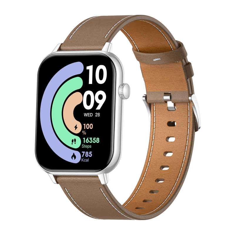 COLMI C28 Smartwatch – sidabrinis + rudos odos dirželis