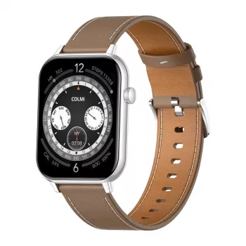 COLMI C28 Smartwatch – sidabrinis + rudos odos dirželis