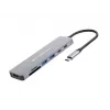 CONCEPTRONIC 7-in-1 USB-C Docking Station su HDMI, USB-C PD, 2x USB-A, SD ir MicroSD kortelių skaitytuvais, 25 cm kabeliu, Space Grey