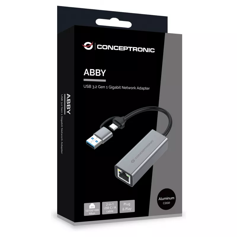 Conceptronic ABBY08G Gigabit USB 3.0 tinklo adapteris