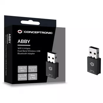 Conceptronic ABBY26B WiFi 6 AX900 Dual Band USB & Bluetooth 5.3 adapteris