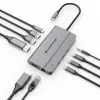 Conceptronic DONN34G 10-in-1 USB 3.2 Gen 2 MST dokas, 4K60Hz HDMI, 8K30Hz DisplayPort, GbE, USB-C 10Gbps x 3, USB-A 480Mbps x 2, Audio, 100W USB PD