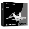 Conceptronic DONN35S Laptop stovas su 7-in-1 USB-C doko stotele, Dual HDMI 4K60Hz, GbE, USB-C 5Gbps, 2x USB-A, 100W PD, sidabrinis