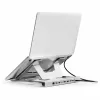 Conceptronic DONN35S Laptop stovas su 7-in-1 USB-C doko stotele, Dual HDMI 4K60Hz, GbE, USB-C 5Gbps, 2x USB-A, 100W PD, sidabrinis