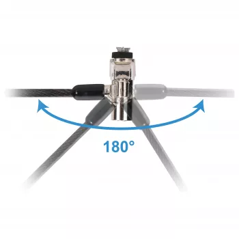 Conceptronic NBT Nano-Lock Dual nešiojamojo kompiuterio spyna su kodu, 4 skaitmenų, 1.8 m plieninis trosas, juoda/sidabrinė