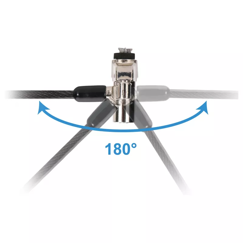 Conceptronic NBT Nano-Lock Dual nešiojamojo kompiuterio spyna su kodu, 4 skaitmenų, 1.8 m plieninis trosas, juoda/sidabrinė