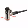 Conceptronic NBT Nano-Lock Dual nešiojamojo kompiuterio spyna su kodu, 4 skaitmenų, 1.8 m plieninis trosas, juoda/sidabrinė