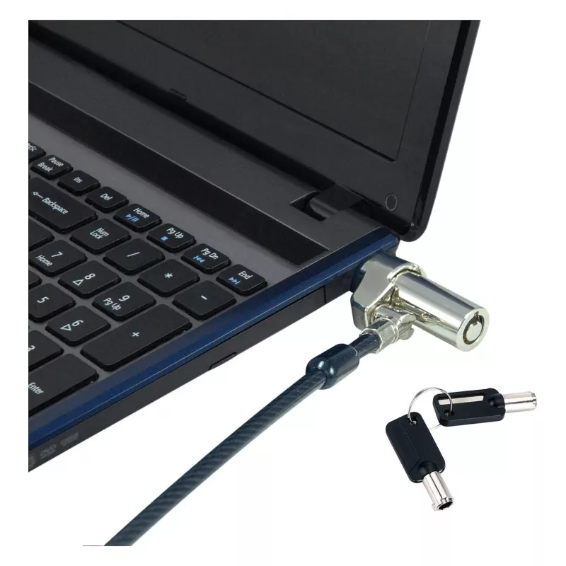 Conceptronic NBT Nano-Lock Dual nešiojamojo kompiuterio spyna su kodu, 4 skaitmenų, 1.8 m plieninis trosas, juoda/sidabrinė