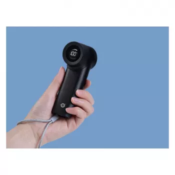 CONCEPTRONIC Turbo Rankinis Ventiliatorius Juodas USB-C į USB-A Aliuminis 5V 3 Greičiai Įkraunamas 2000mAh
