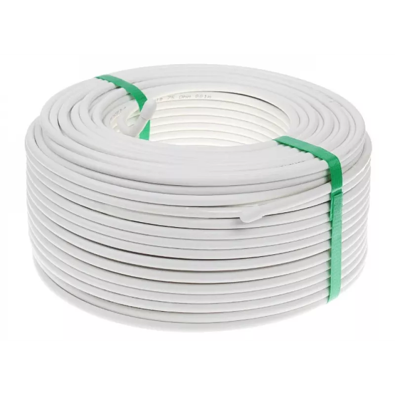 CONOTECH NS100 Trishield koaksialinis kabelis 1m baltas 75 omų triguba ekranuote