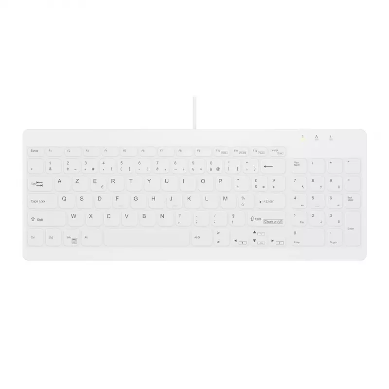 Contour ACTIVE KEY Higienos Kompaktiška Itin plona Laidinė USB Klaviatūra Juoda (AK-C7012F-UVS-W/FR)