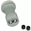 CORAB C120TWN Twin LNB keitiklis – 2 išėjimai, 40 mm apšvieta, mažas triukšmas 0,1 dB, atsparus orams F tipo