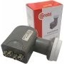 CORAB Universal Quad LNB – 4 išėjimai, 0,1 dB triukšmo rodiklis, 40 mm švitintuvas