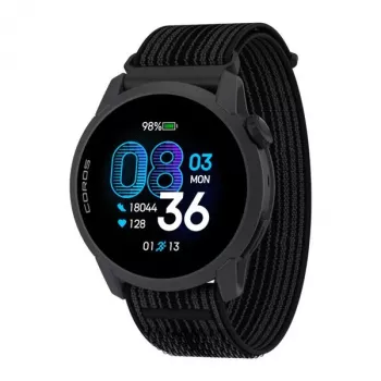 COROS PACE 4 GPS sportinis laikrodis su nailono juostele, juodas – dviejų dažnių GPS, 5 ATM, 24 dienų baterija