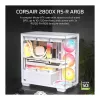 CORSAIR 2800X RS-R ARGB Micro-ATX Dual Chamber Cube Case, White, su panoraminiu grūdintu stiklu ir 2x LL120 RGB ventiliatoriais