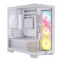 CORSAIR 2800X RS-R ARGB Micro-ATX Dual Chamber Cube Case, White, su panoraminiu grūdintu stiklu ir 2x LL120 RGB ventiliatoriais