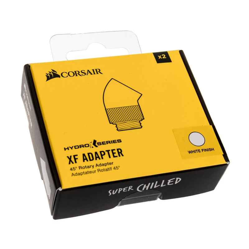 Corsair Hydro X Series 45° Rotary Adapter – Baltas (2 vnt. pakuotė)