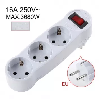 CP EU3 Perfect Travel Slim 180° Euro kištukinis lizdo išplėtimo adapteris 3x kištukas 250V 16A juodas