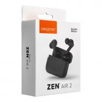 Creative Zen Air 2 tikrai belaidės ausinės su hibridiniu ANC, juodos