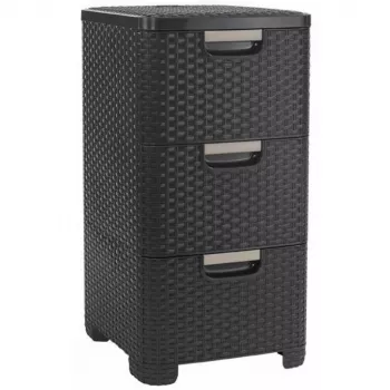 CURVER Infinity Recycled Bookcase su 3 stalčiais, 3x14L, tamsiai ruda