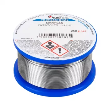 CYNEL TIN SPOOL 2.5mm 250g Sn60Pb40 litavimo viela su kanifolija