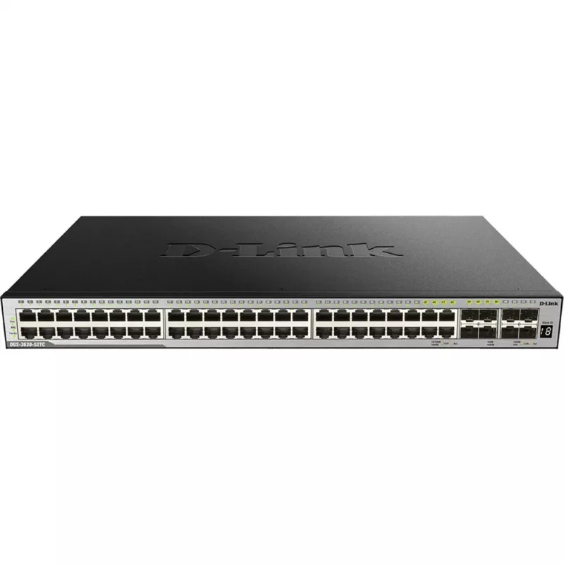 D-Link DGS-3630-52TC L3 valdomas stackuojamas tinklo jungiklis - 48x Gigabit + 4x 10G SFP+, Rackmount
