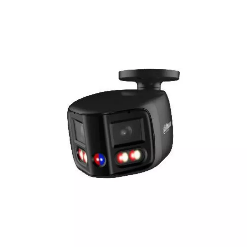 DAHUA IPC-PFW31259S-A180-E2-AS-PV-0280B-BLACK 5MP dviejų objektyvų panoraminė IP vaizdo kamera su aktyviu atgrasymu, juoda