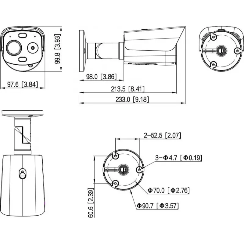 DAHUA TPC-BF1241-LB3F4-DW-S8-V1 4MP terminė hibridinė kulkos IP kamera