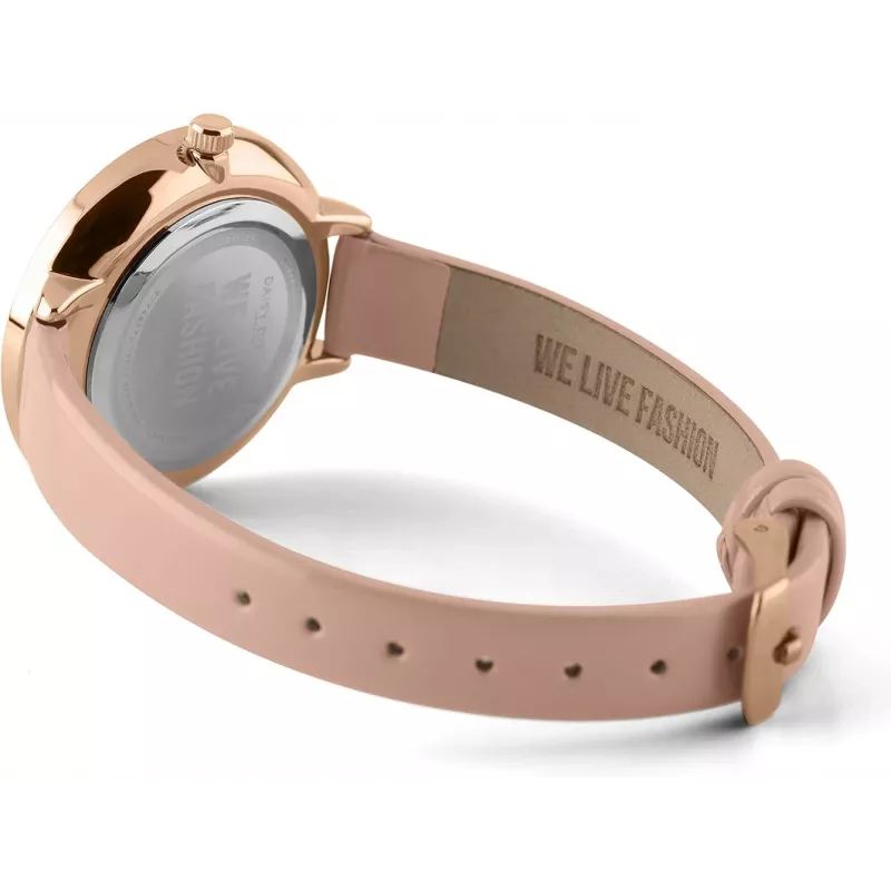 Daisy Dixon Moteriškas Kvarcinis Analoginis Laikrodis DD088PRG - 36mm Rožinio Aukso Ciferblatas, Rožinis Odinis Dirželis