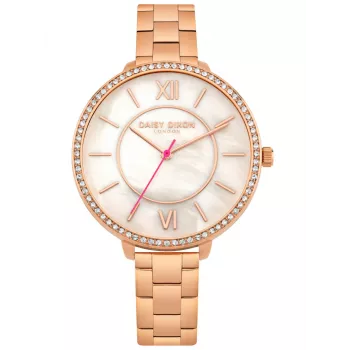 Daisy Dixon moteriškas rožinio aukso nerūdijančio plieno kvarcinis laikrodis DD088RGM (36 mm)