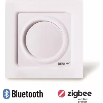 DANFOSS DEVI DEVIreg Display Connect programuojamas išmanusis termostatas su programėlės valdymu, jutiklinis ekranas, poliarinė balta (RAL 9016)