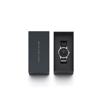 DANIEL WELLINGTON Classic Men's Watch 40mm Rose Gold Stainless Steel Black Leather DW00100678