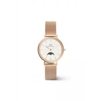 DANIEL WELLINGTON Petite Lumine 32mm Sidabrinis laikrodis su perlamutriniu ciferblatu ir sidabriniu tinklelio dirželiu DW00100773