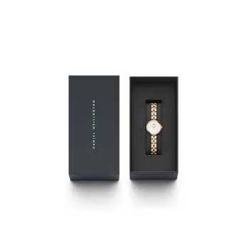 DANIEL WELLINGTON Petite Lumine Moteriškas Laikrodis 22mm Rožinis Auksas Nerūdijančio Plieno Tinklelis DW00100717