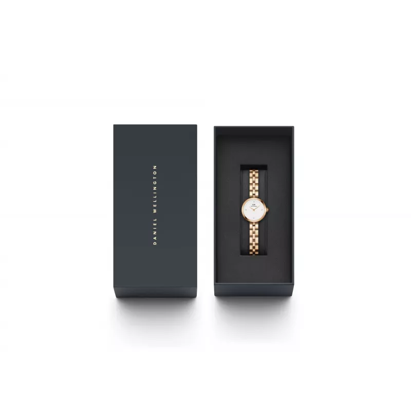 DANIEL WELLINGTON Petite Lumine Moteriškas Laikrodis 22mm Rožinis Auksas Nerūdijančio Plieno Tinklelis DW00100717