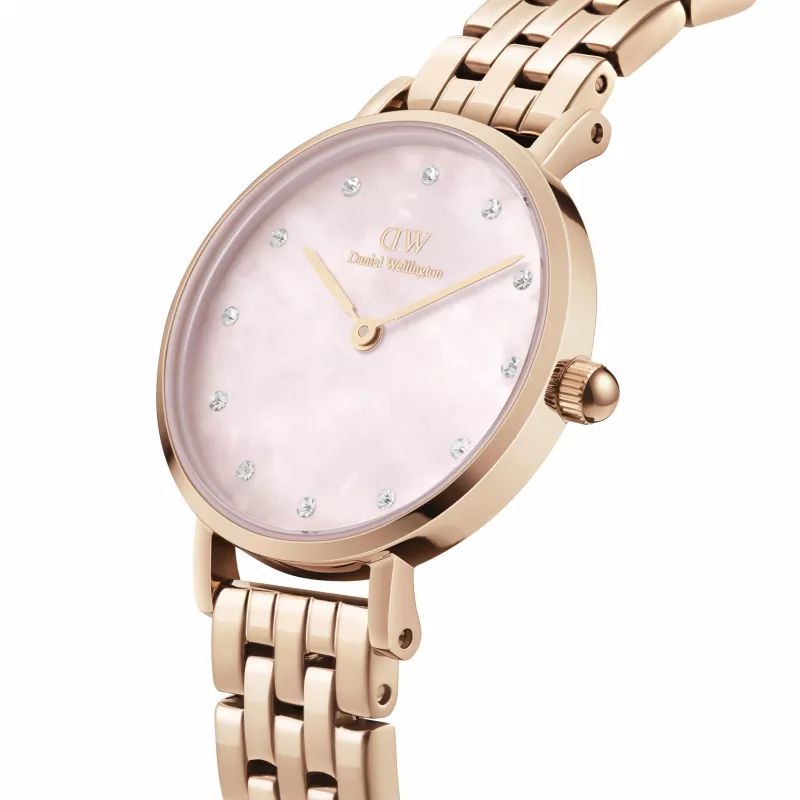 DANIEL WELLINGTON Petite Lumine Moteriškas Laikrodis 28mm Rožinis Auksas Nerūdijančio Plieno Tinklelis DW00100617