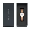 DANIEL WELLINGTON Petite Lumine Moteriškas Laikrodis 28mm Rožinio Aukso Nerūdijantis Plienas Baltas Perlmutro Ciferblatas