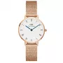 DANIEL WELLINGTON Petite Lumine Moteriškas Laikrodis 28mm Rožinio Aukso Nerūdijantis Plienas Baltas Perlmutro Ciferblatas