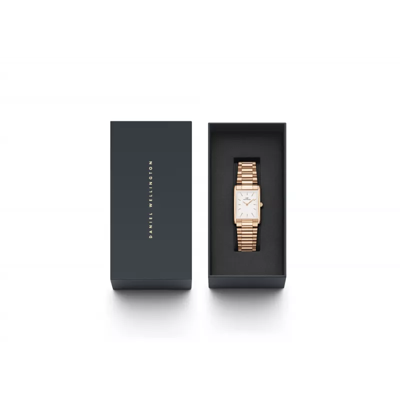 DANIEL WELLINGTON Petite Melrose Moteriškas Laikrodis 35mm Rožinis Auksas Nerūdijančio Plieno Tinklelis DW00100702