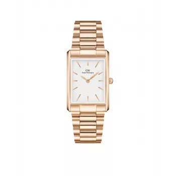 DANIEL WELLINGTON Petite Melrose Moteriškas Laikrodis 35mm Rožinis Auksas Nerūdijančio Plieno Tinklelis DW00100702